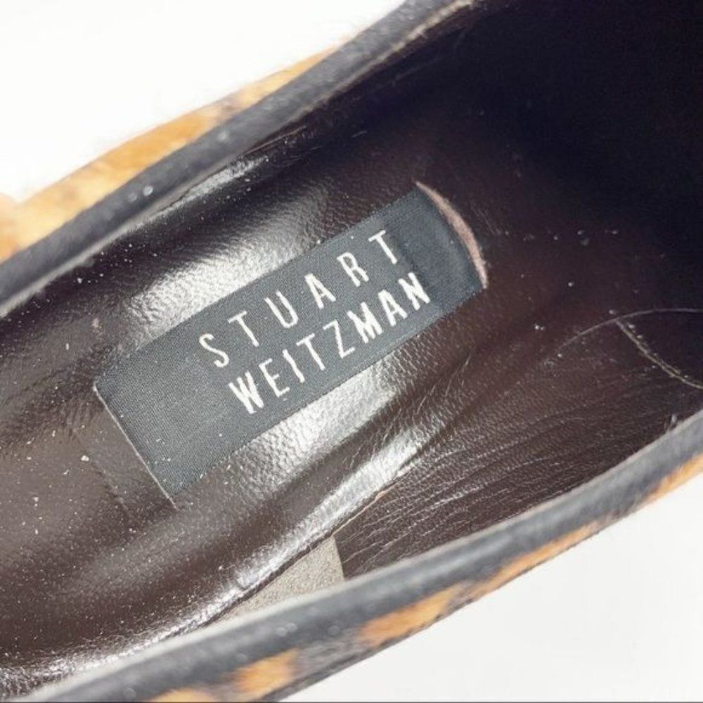 STUART WEITZMAN Black Suede and‎ Animal Print Calf-hair Lug Sole Tie Oxfords EUC - Picture 13 of 16